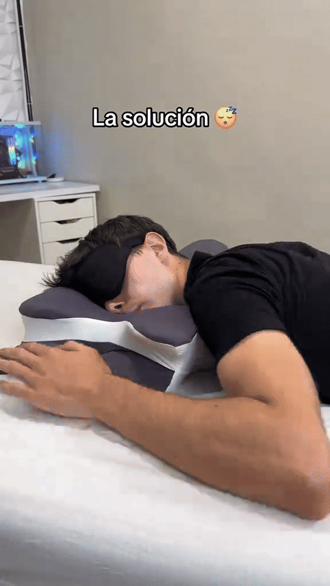 Almohada cervical ergonómica de espuma viscoelástica con funda refrescante — video-producto
