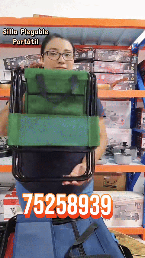 Silla plegable portátil para camping con portavasos — video-producto