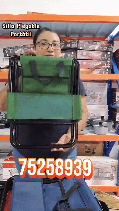 Silla plegable portátil para camping con portavasos — video-producto