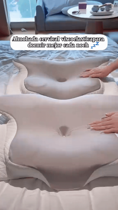 Almohada cervical ergonómica de espuma viscoelástica con funda refrescante — video-producto