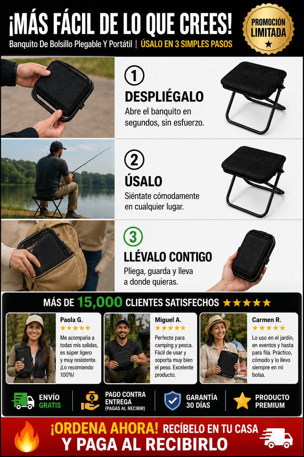 Banquito Plegable Portátil - Compra Segura Contra Entrega