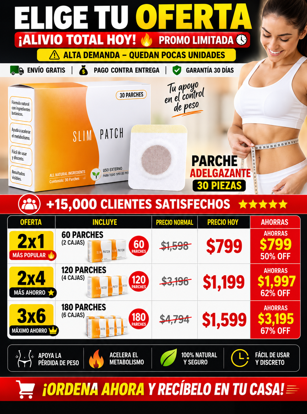 Parches Adelgazantes 60 Piezas Oferta 2x1 Efectivos