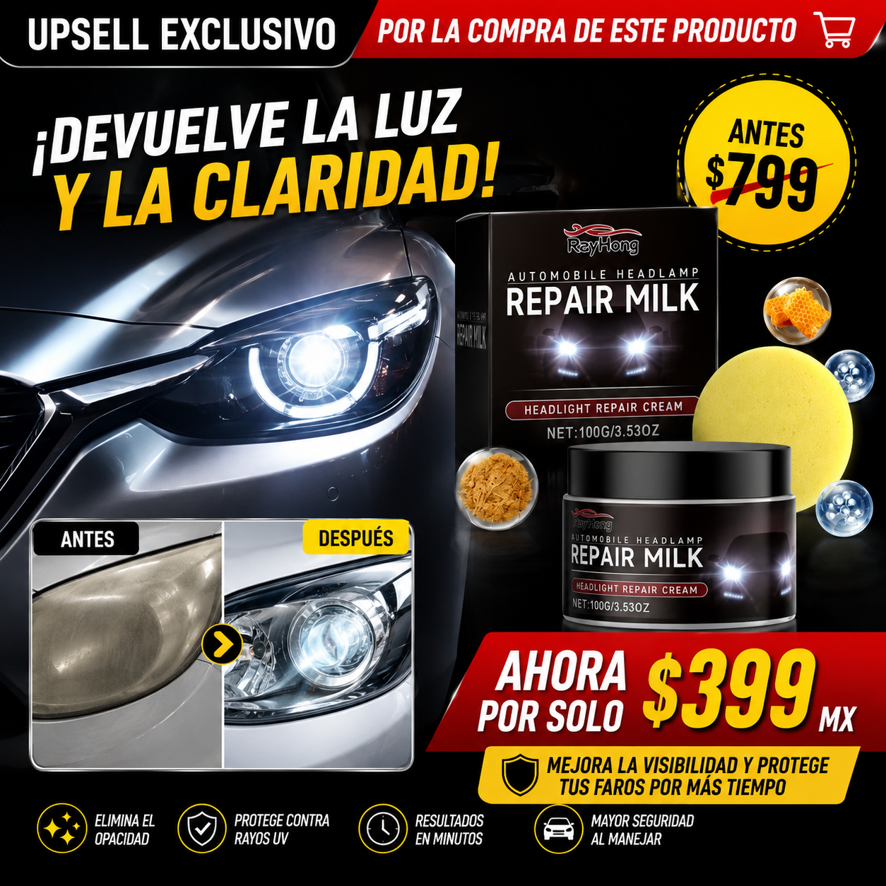 Restaurador de Faros: Recupera el Brillo y la Claridad 🚘✨