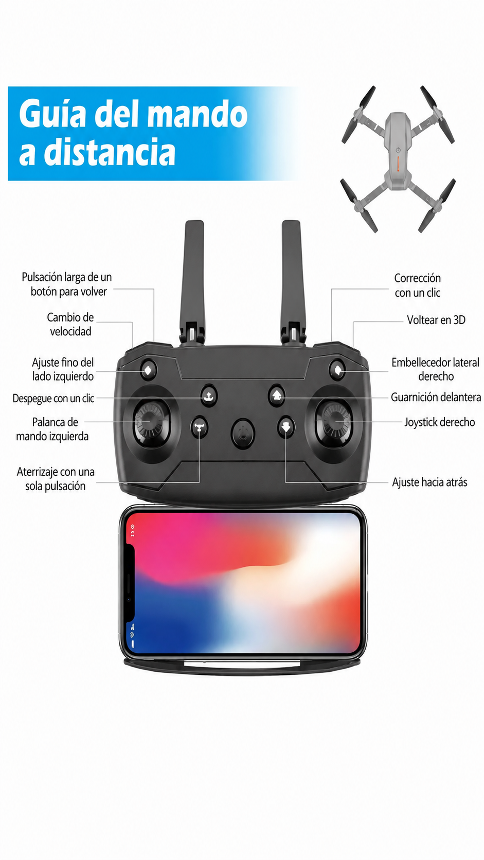 🚁 Drone Pro Max 4K Plegable con Cámara HD 📸 | Control desde tu Celular 📱