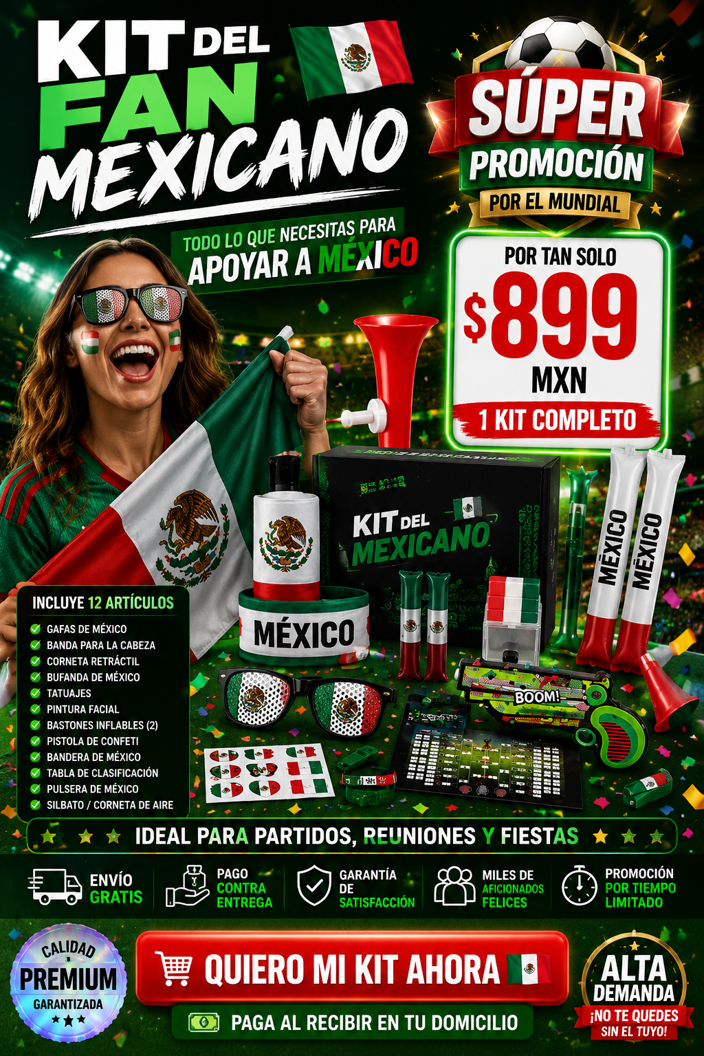 Kit del Aficionado México 12 Accesorios