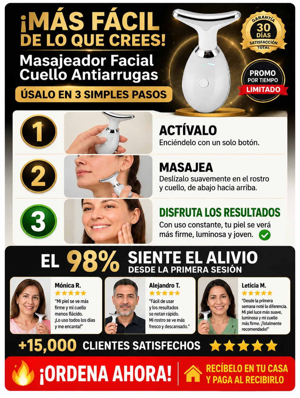 Masajeador Facial Cuello Antiarrugas Lifting Inmediato