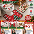 Juego Tres Alfombras Baño Navidad Premium Antideslizante