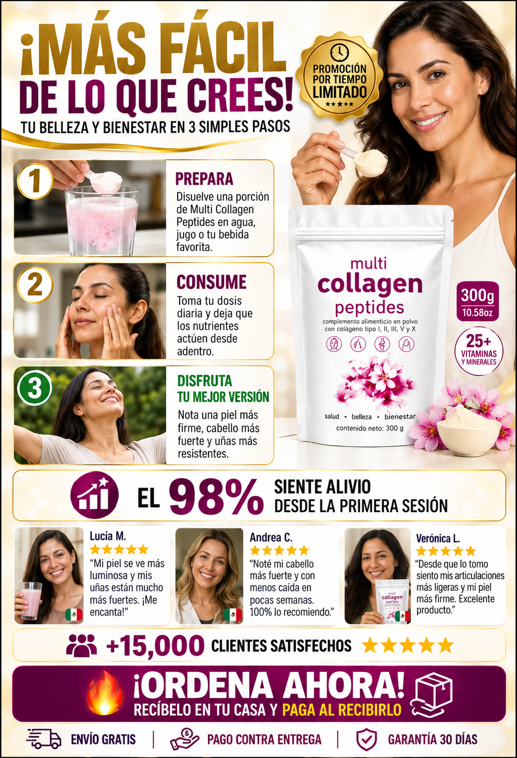 Multicolageno Peptides Polvo Premium - Belleza y Salud