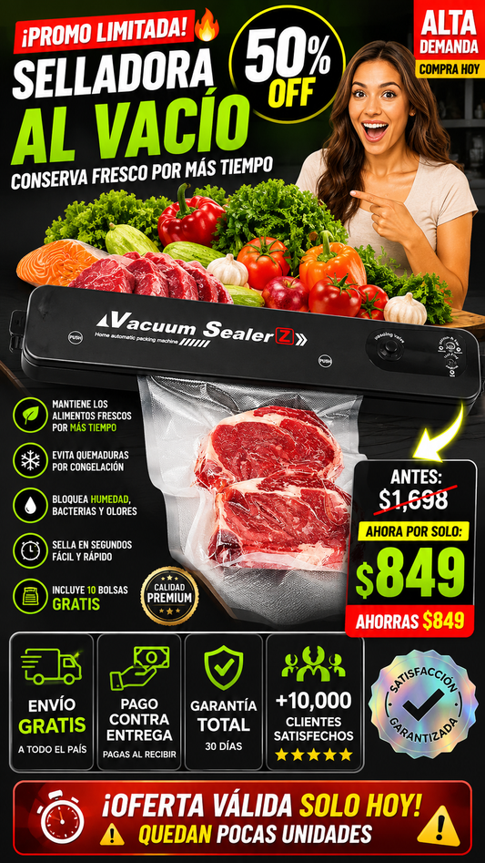 ✅ Selladora al Vacío Automática para Alimentos + Bolsas Incluidas 🚀