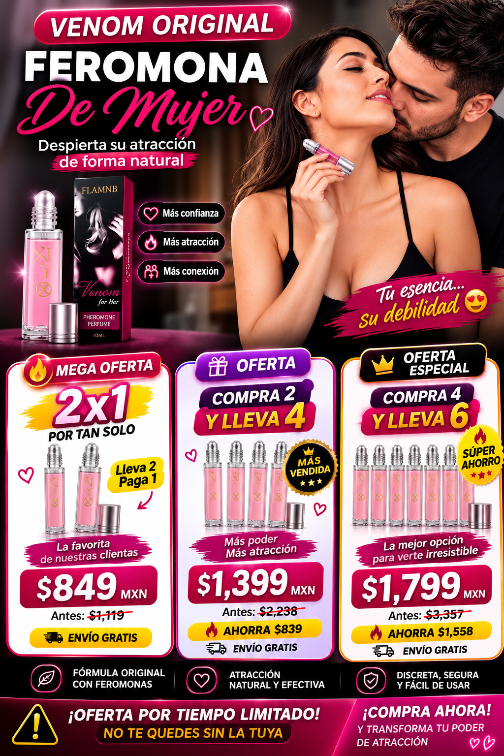 Perfume Feromonas Venom Original Atrae Hombre Ahora