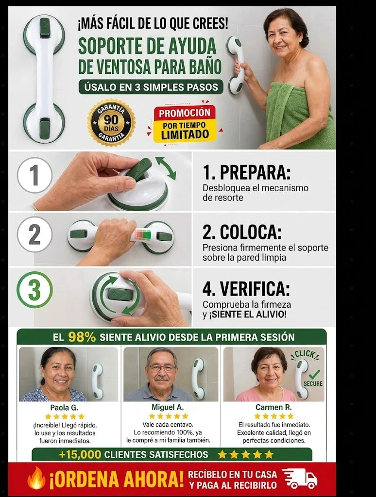 Soporte Ventosa Baño Antideslizante Premium Calidad