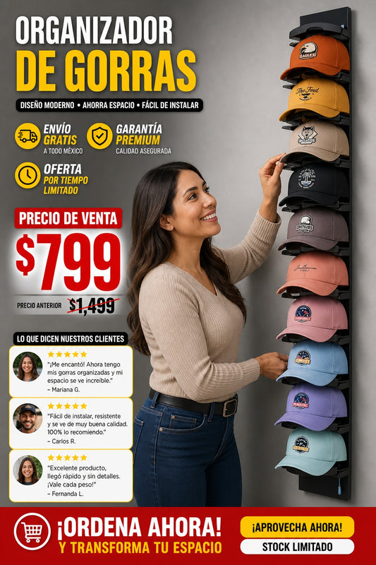 Organizador De Gorras Para Pared - imagen 1