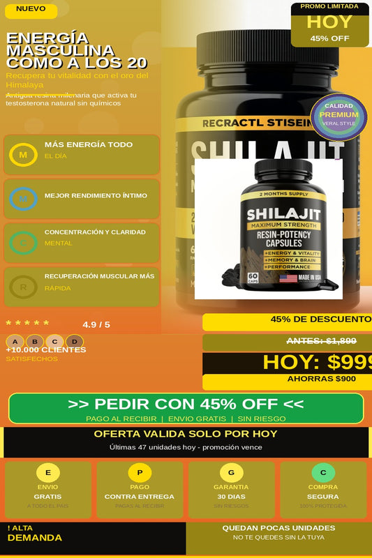 Shilajit 60 Capsulas Suplemento — hero