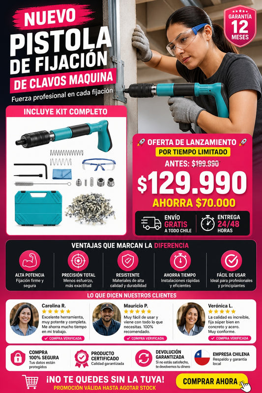 Pistola De Fijacion De Clavos Maquina - imagen 1