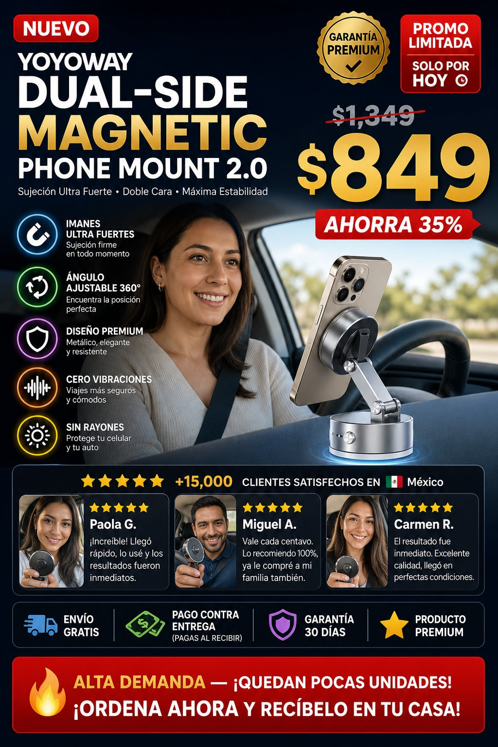 Soporte magnético de doble cara para teléfono móvil YOYOWAY (versión mejorada 20 - imagen 1 - hero