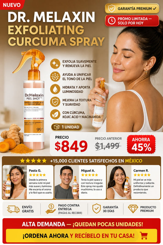 Spray Dr. Melaxin Exfoliante Curcuma - imagen 1