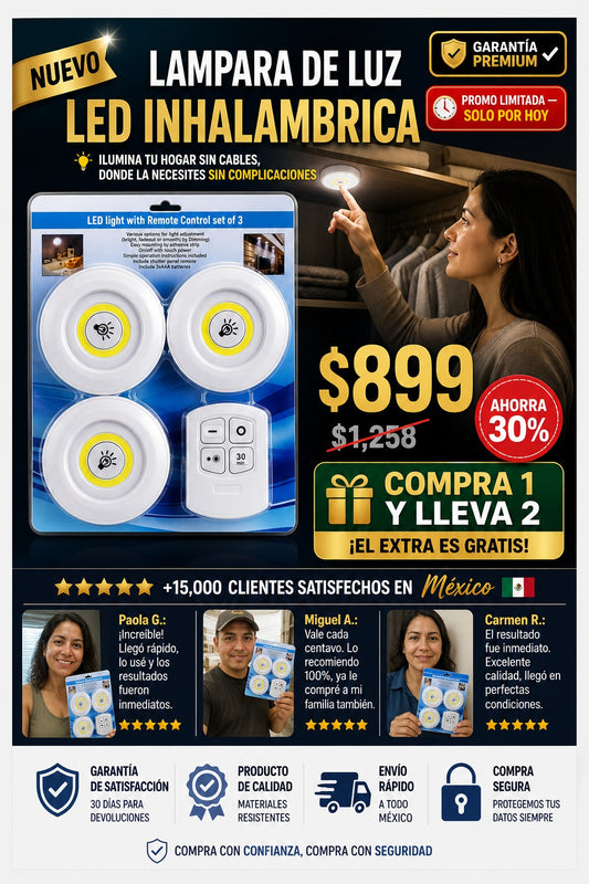 Lampara De Luz Led Inhalambrica - imagen 1