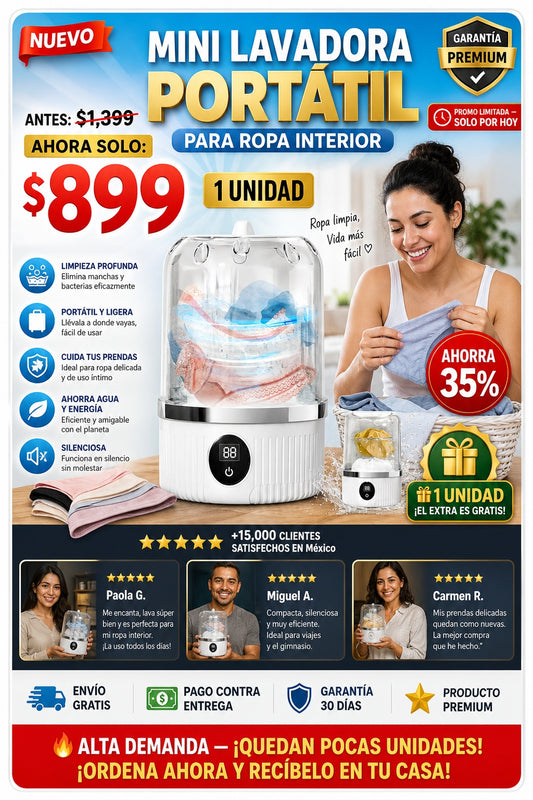 Mini Lavadora Portatil Para Ropa Interior - imagen 1