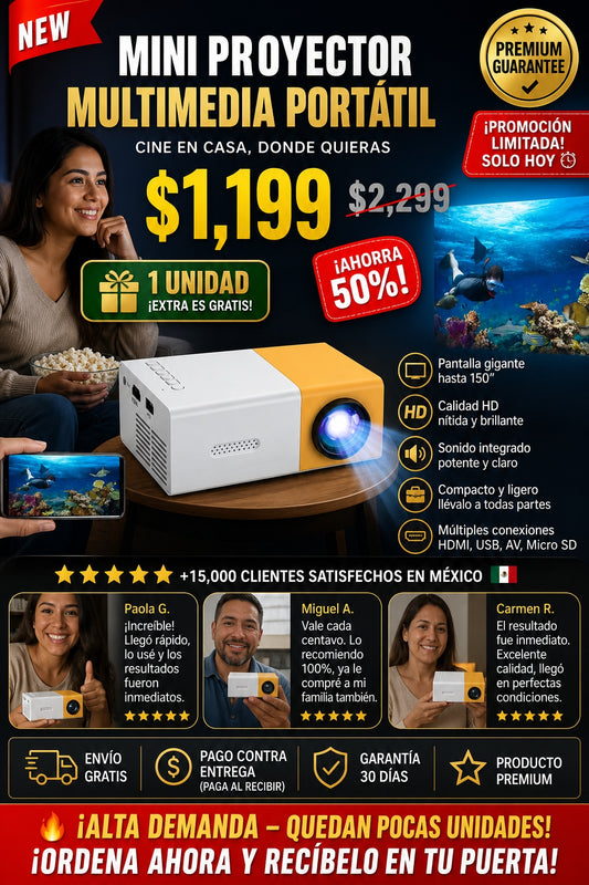 Mini Rproyector Multimedia Portatil - imagen 1