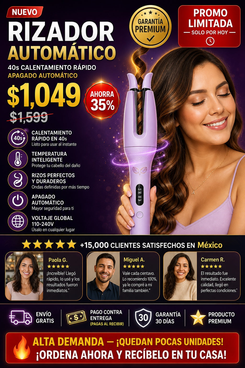 Rizador automático de cabello con tecnología iónica - imagen 1 - hero