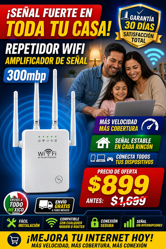 Repetidor Wifi Amplificador Senal 300mbp - imagen 1