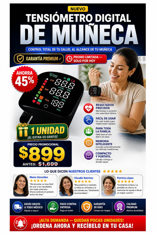 Pulsometro Monitor Digital Arteria de muñeca - imagen 1
