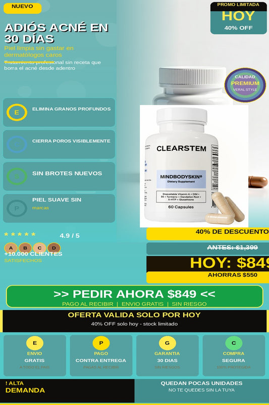 Suplemento Clearstem Tratamiento Acne — hero