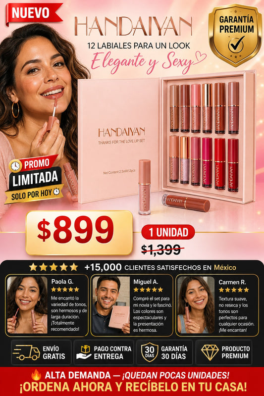 Set De 12 Labiales Handaiyan - imagen 1