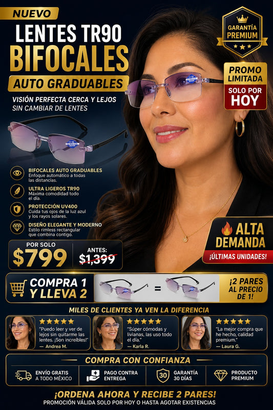 Lentes Tr90 Bifocal Auto Graduables - imagen 1
