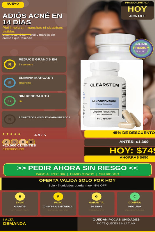 Suplemento Clearstem Tratamiento Acne — hero