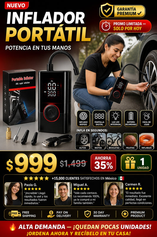 Inflador De Llantas Portatil Digital Rec - imagen 1