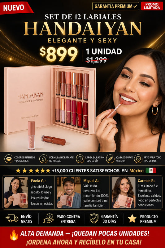 Set De 12 Labiales HANDAIYAN - imagen 1