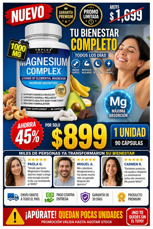 Suplemento Magnesio Complex Toplux 90 Cp - imagen 1