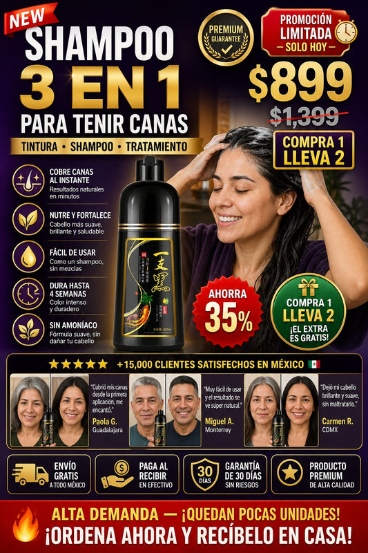 Shampoo 3 En 1 Para Tenir Canas - imagen 1