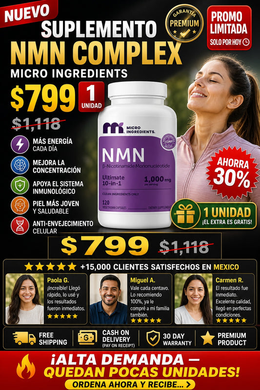 Suplemento Nmn Complex Micro Ingredients - imagen 1