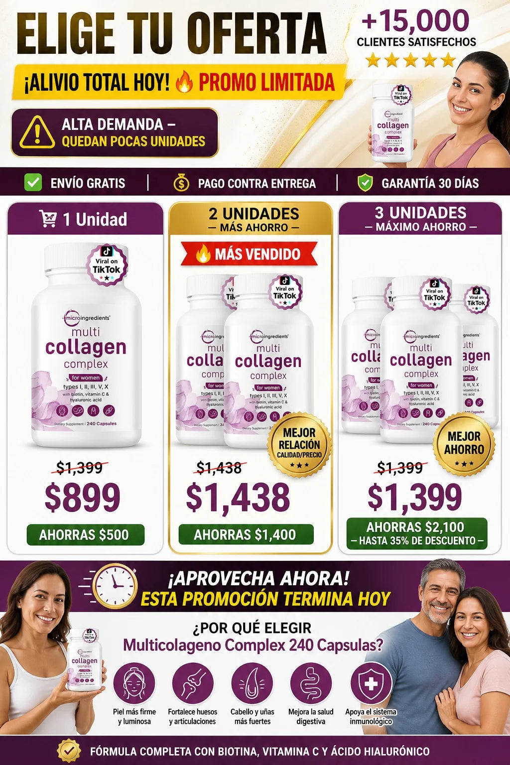 Multicolageno Complex 240 Cápsulas - Belleza Instantánea