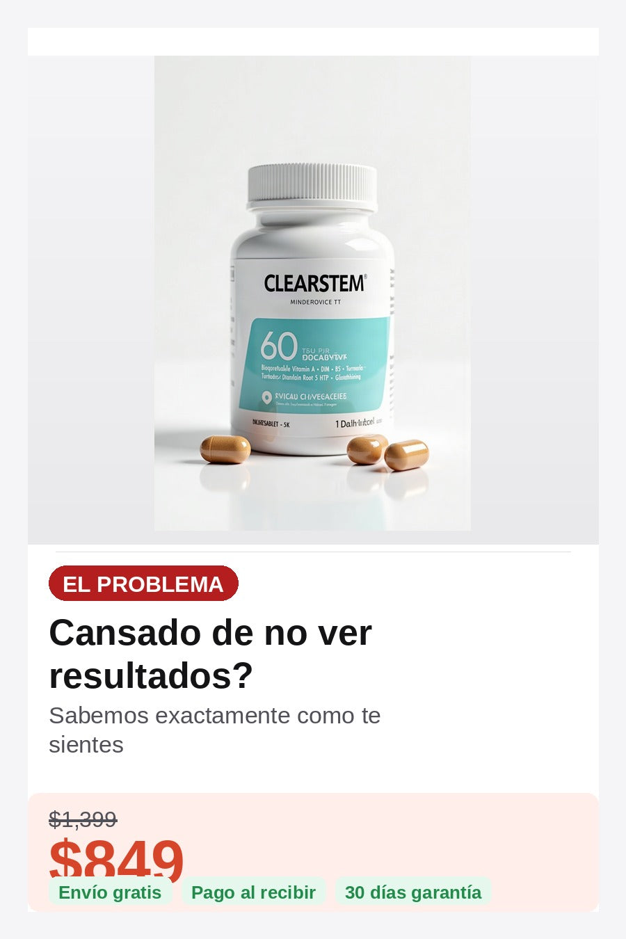 Suplemento Clearstem Tratamiento Acne — problema