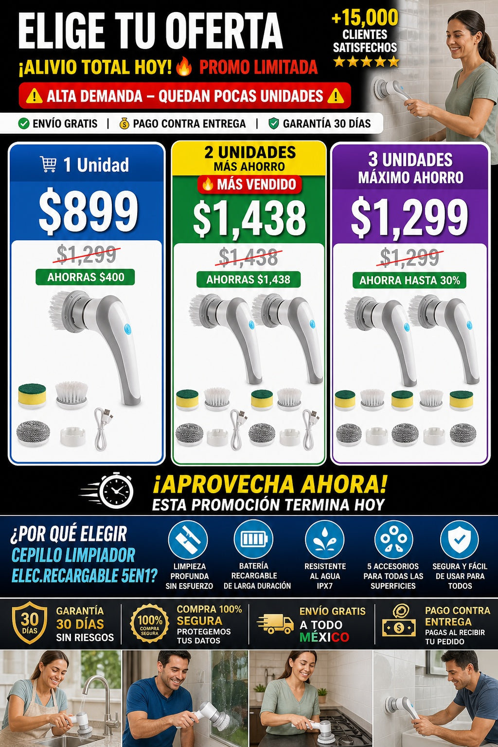 Cepillo Limpiador Elec.recargable 5en1 - imagen 2