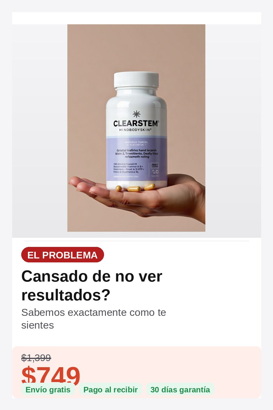 Suplemento Clearstem Tratamiento Acne — problema