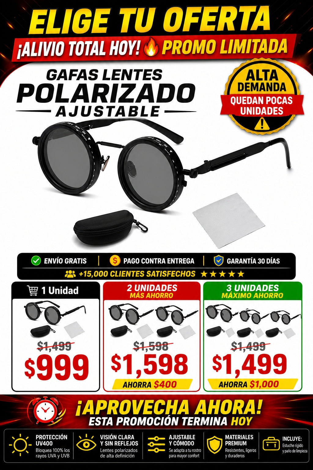 Gafas Lentes Polarizado Ajustable - imagen 2