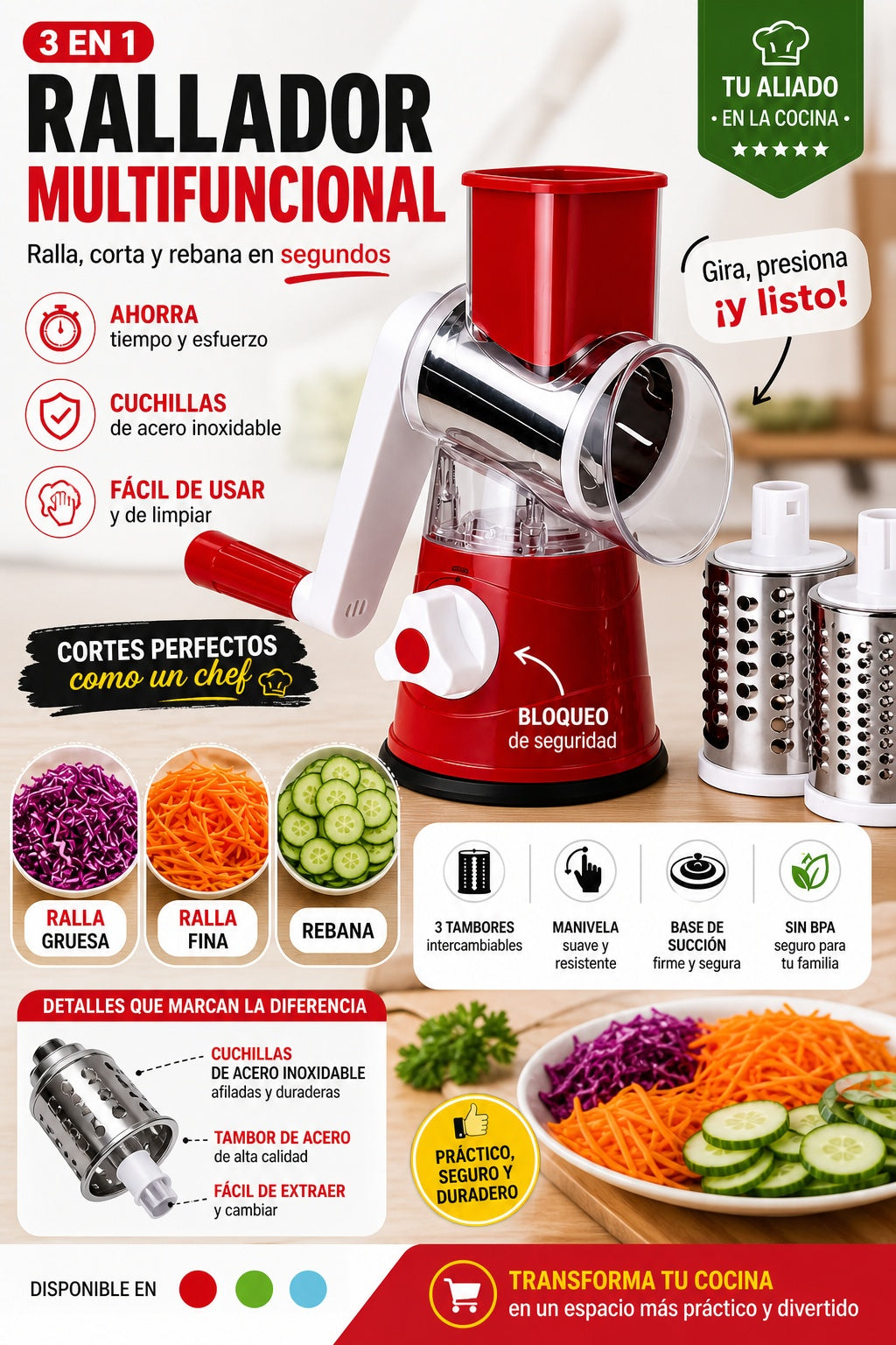 Rallador Multifuncional 3 En 1 - imagen 2
