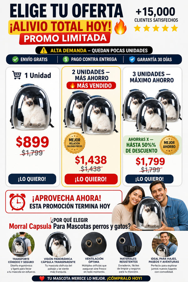 Morral Capsula Para Mascotas perros y gatos - imagen 2
