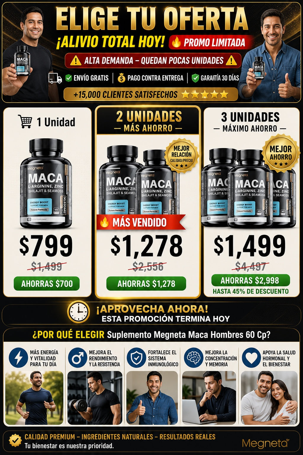 Suplemento Megneta Maca Hombres 60 Cp - imagen 2