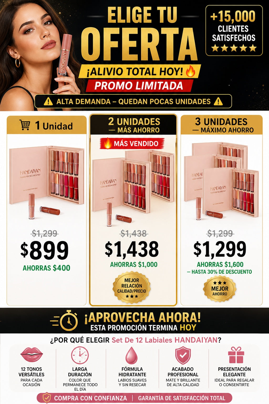 Set De 12 Labiales HANDAIYAN - imagen 2