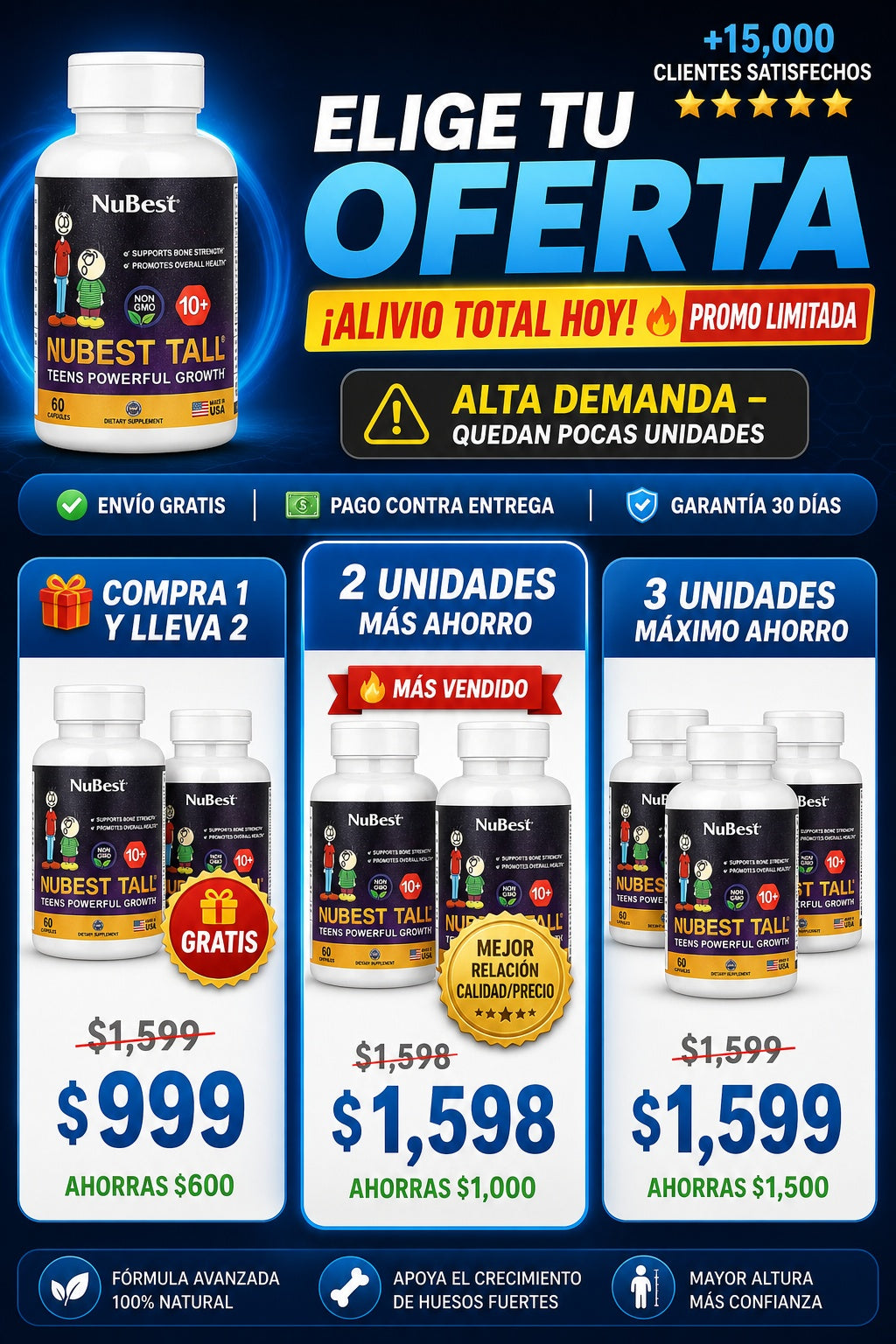 Suplemento Nubest Tall 60 Capsulas - imagen 2