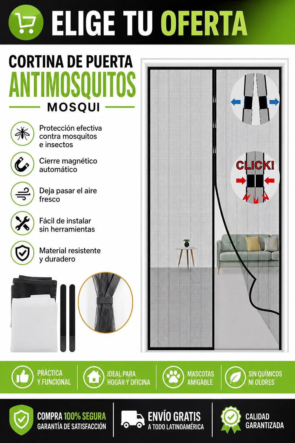 Cortina De Puerta Antimosquitos Mosqui - imagen 2