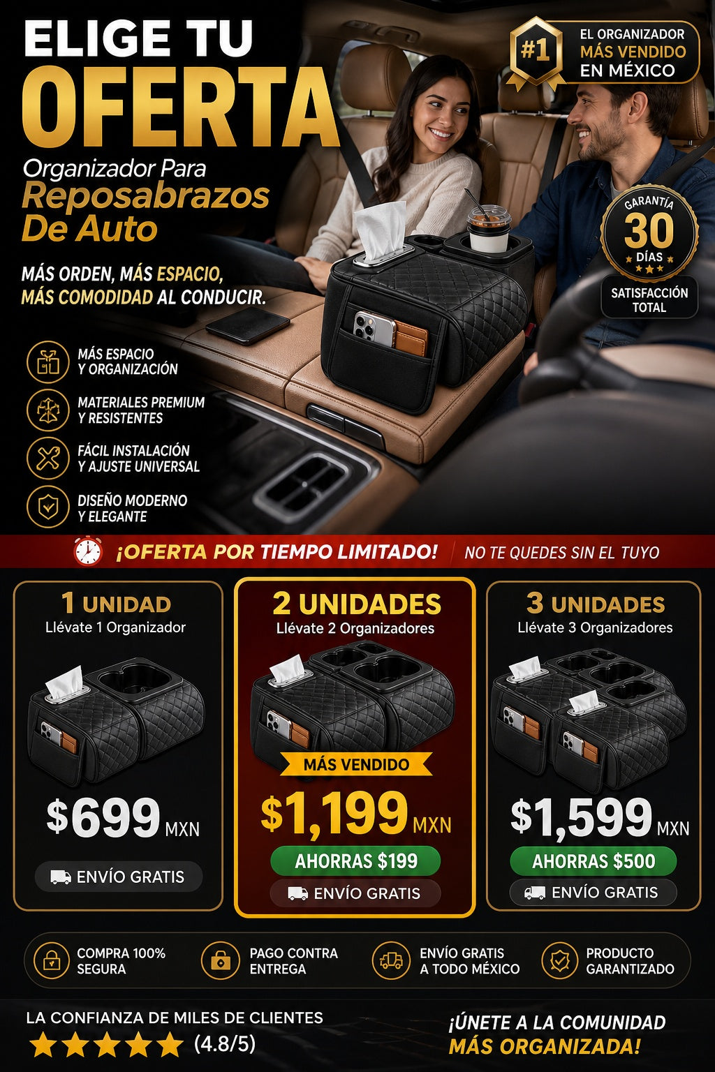 Organizador Para Reposabrazos De Auto - imagen 2