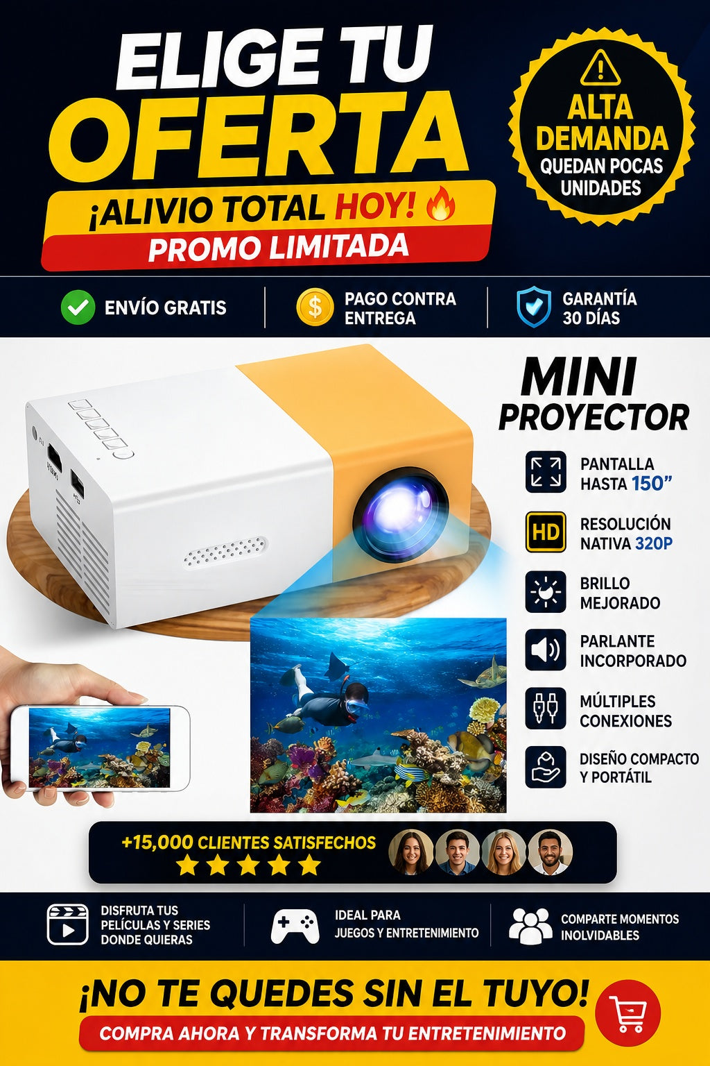 Mini Rproyector Multimedia Portatil - imagen 2