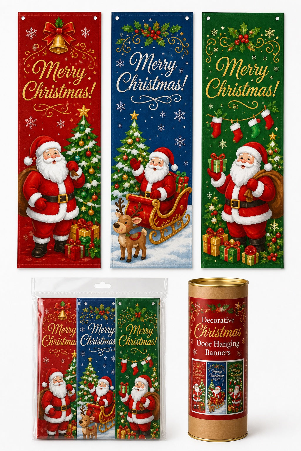 Funda Para Puerta Navideña  Decorativa de regalo set de 3 para el baño - imagen 2
