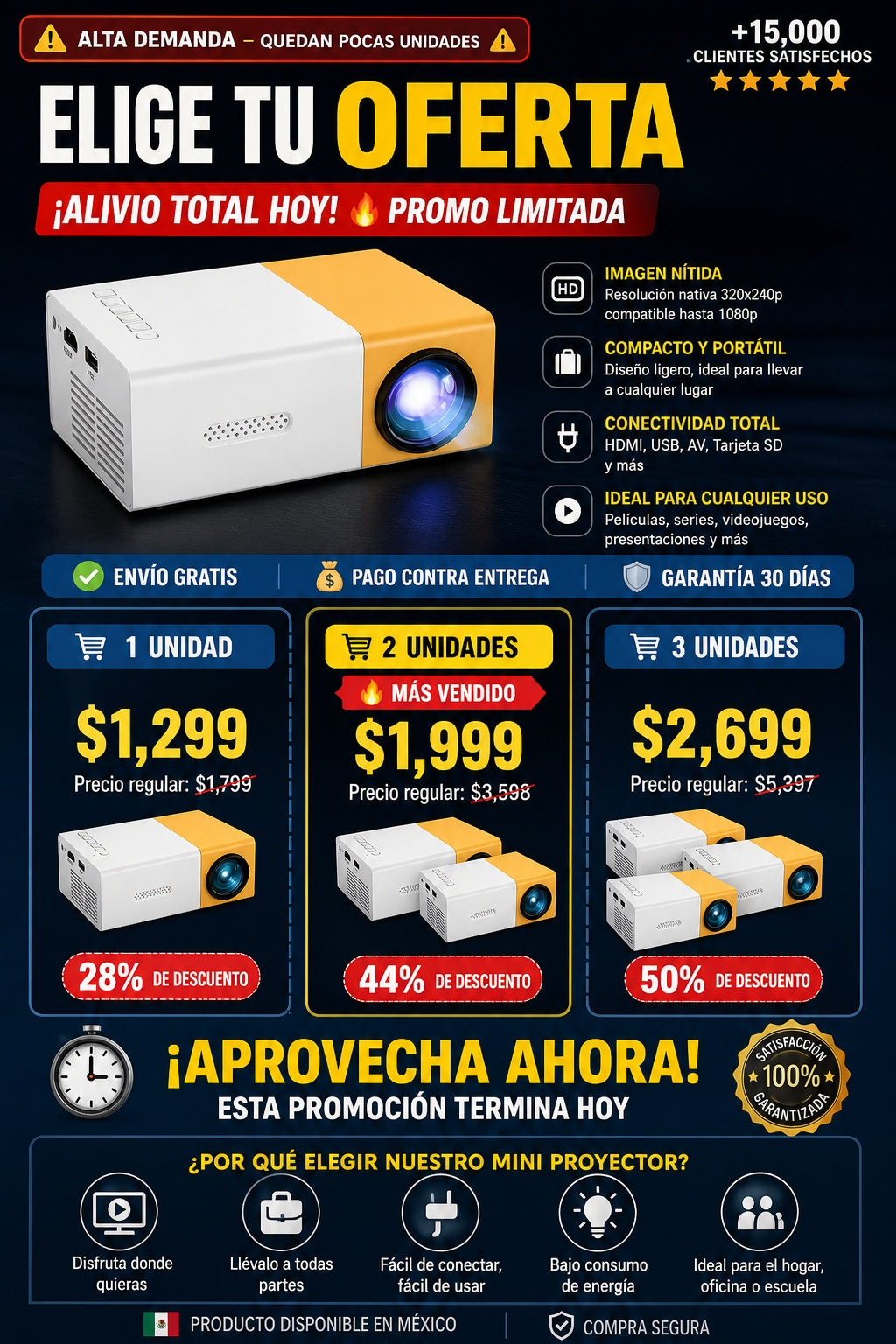 Mini Rproyector Multimedia Portatil - imagen 2